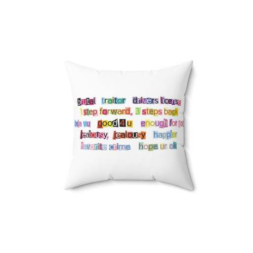 Olivia Rodrigo Sour Song Titles Pillow