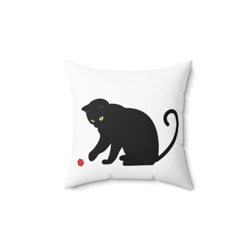 Playful cat pillow with fantasy design
