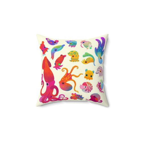 Cephalopod Pastel Pillow - Marine Life Home Decor
