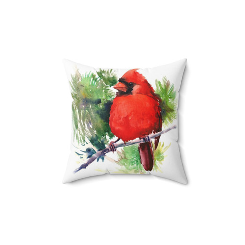 Red Cardinal Bird Decorative Pillow