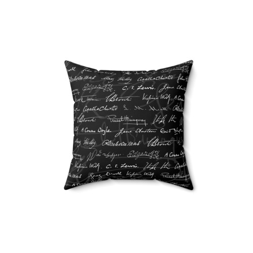 Literary Giants Pattern Pillow for Book Lovers