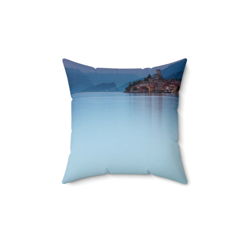 Malcesine Italy Pillow - Night Falls #1 Lake Reflection