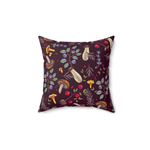 Forest Dream Pillow featuring botanical mushroom design