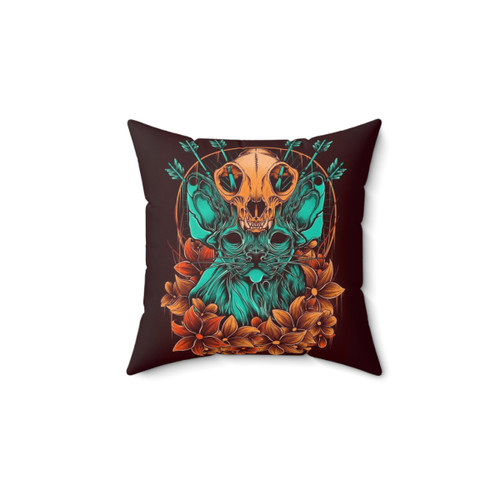 Sphynx Cat Skull Decorative Pillow