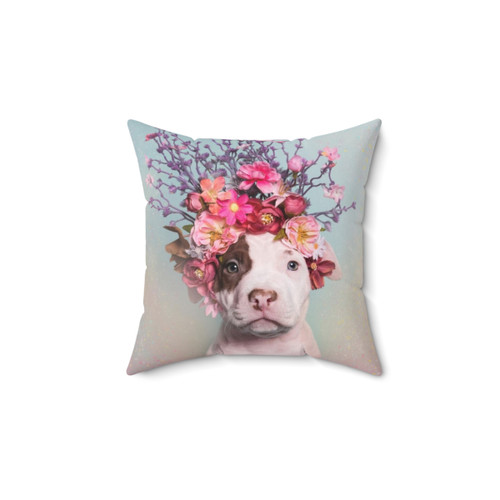 Flower Power Pitbull Rescue Pillow