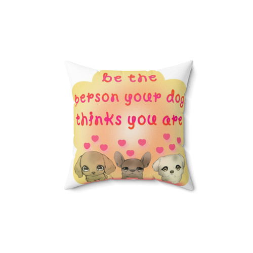 Cute dog lover pillow with flowers and heart