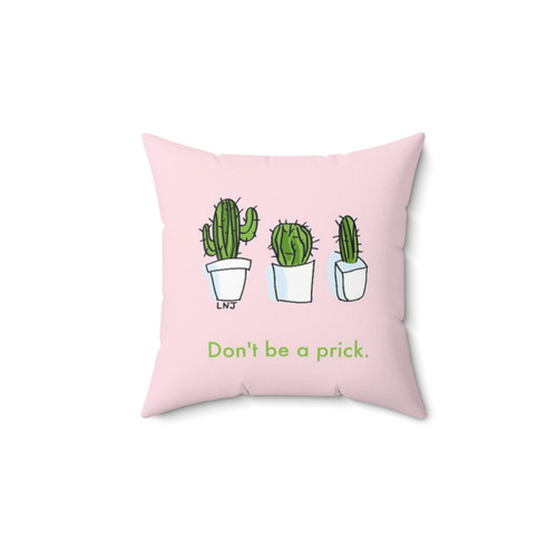 Cute Cactus Throw Pillow with 3 Cartoon Plants