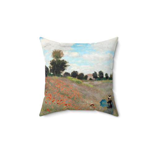 Impressionist Poppy Field Monet Decorative Pillow
