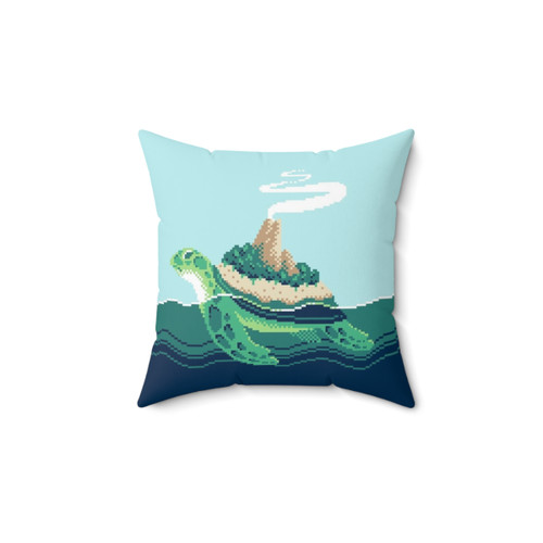 Gentle Sea Monster Pixel Pillow