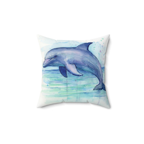 Watercolor Dolphin Throw Pillow