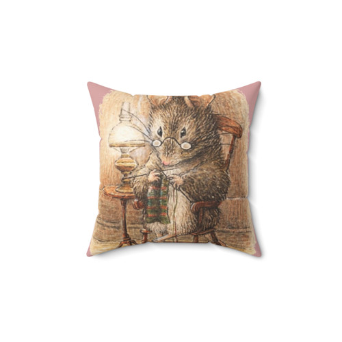 Beatrix Potter Knitting Mouse Pillow