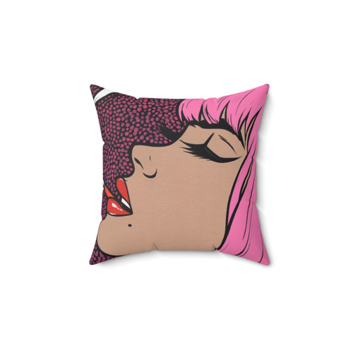 Vintage Pop Art Girl Smoking Pillow