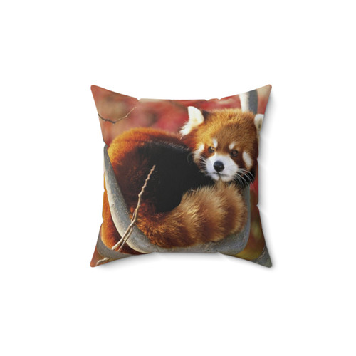 Soft and cuddly red panda pillow for home decor