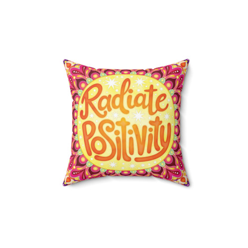 Colorful mandala art throw pillow