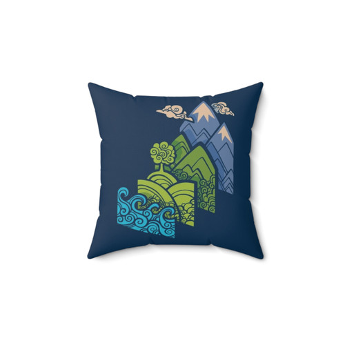 Landscape Blue Pillow