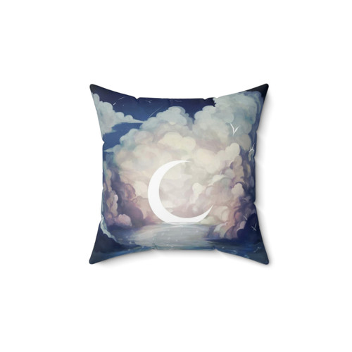 Upon the Sky-Foam Pillow with Landscape and Moon Design