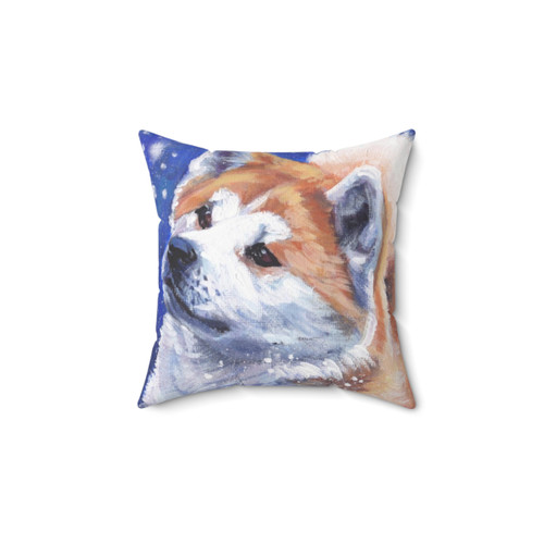 Realistic Akita Dog Portrait Art Pillow