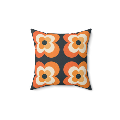 Retro Flowers Throw Pillow