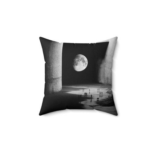 Celestial Moon Pillow - Surreal Space-Inspired Home Decor