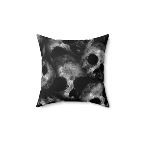 Dark Skulls Patterned Throw Pillow
