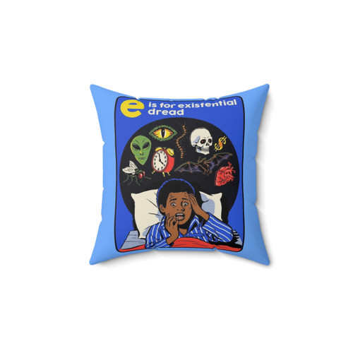Existential Dread Pillow with Retro Skull Design
