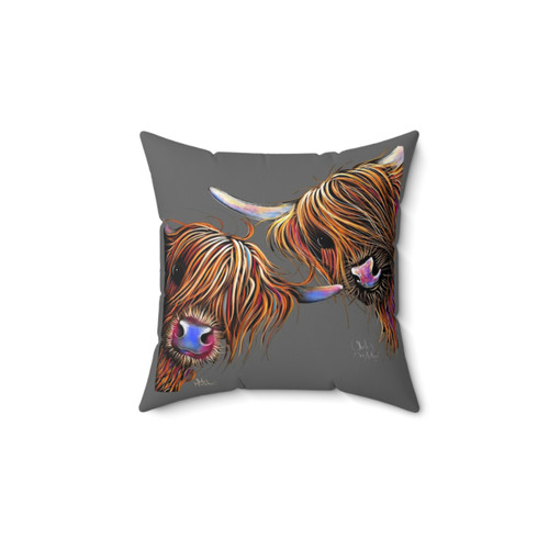 Highland Cow Print Decorative Pillow