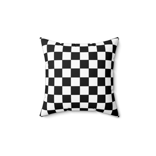 Checkered Black and White Throw Pillow