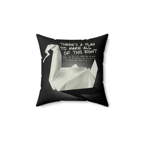 Origami Prison Swan Decorative Pillow