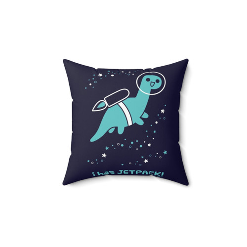 Teal Dinosaur Jetpack Pillow
