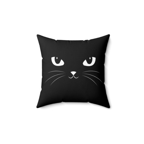 Adorable black cat decorative throw pillow