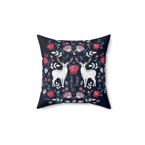 Scandinavian Deer Navy Blue Decorative Pillow