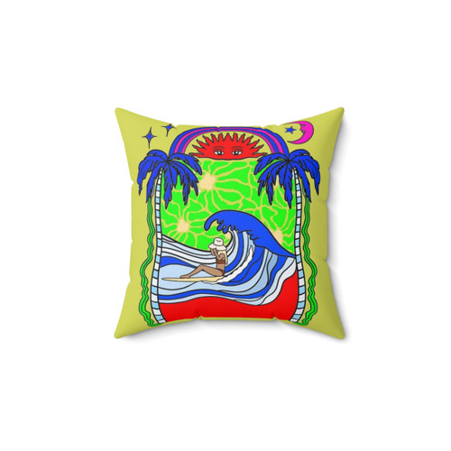 Vintage Beach Drawing Decorative Pillow