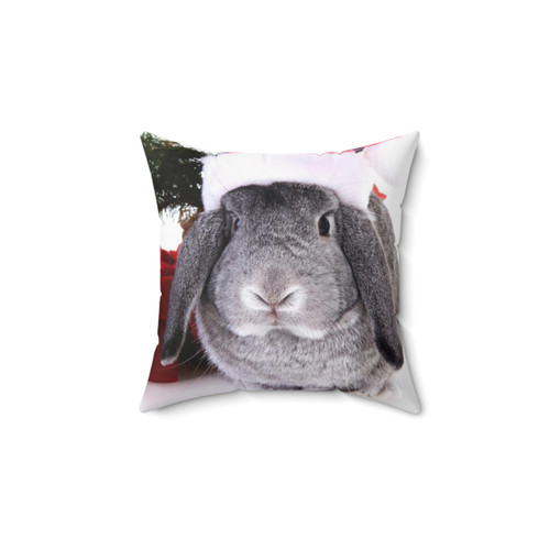 Soft and cuddly Christmas rabbit pillow decoration