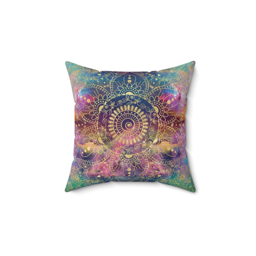 Colorful Mandala Watercolor Pillow