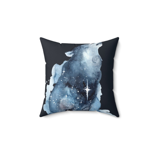 Ethereal Galaxy Wolf Decorative Pillow