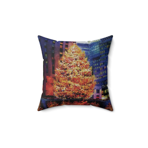 Manhattan Christmas Tree Pillow - Festive NYC Decor