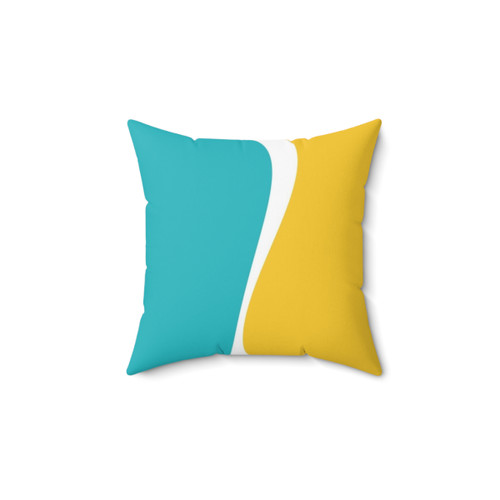 Turquoise and Yellow Decorative Pillow