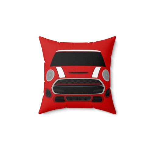 White Italian Job Mini Cooper Themed Pillow