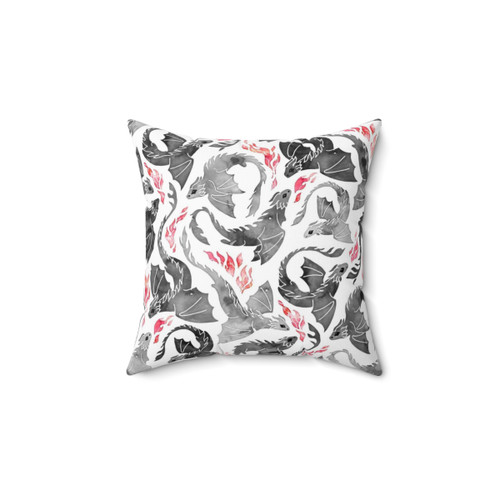 Dragon Fire Greys & Blacks Decorative Pillow