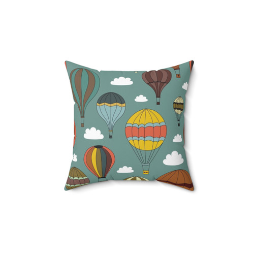 Vintage Hot Air Balloon Throw Pillow