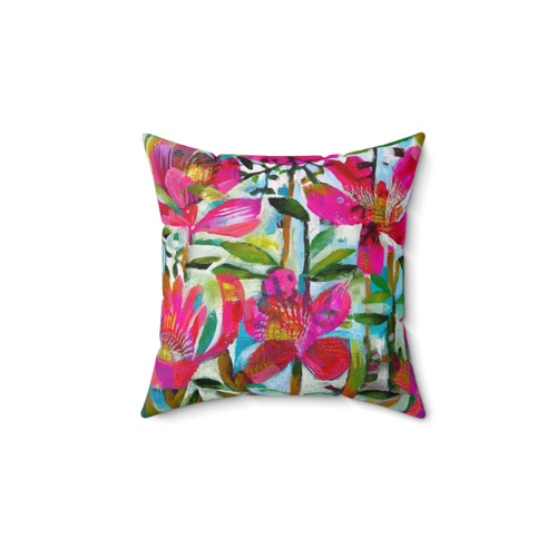 Colorful Summer Roses Floral Pillow