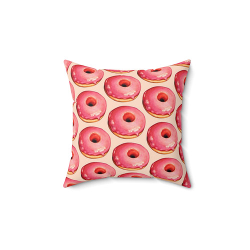 Strawberry Donut Pattern Decorative Pillow