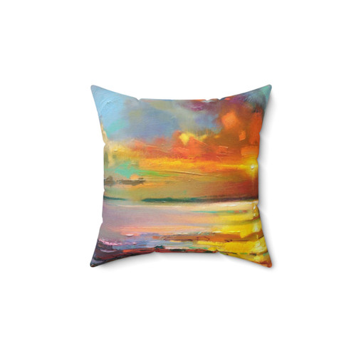 Legato Shore Pillow - Artisanal Home Decor with Abstract Landscape Motif