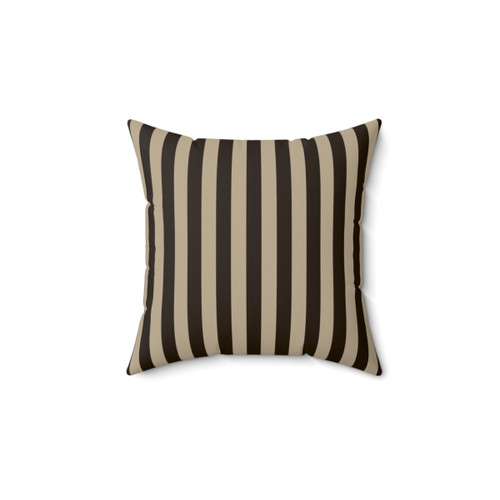 Vertical Brown and Beige Striped Accent Pillow