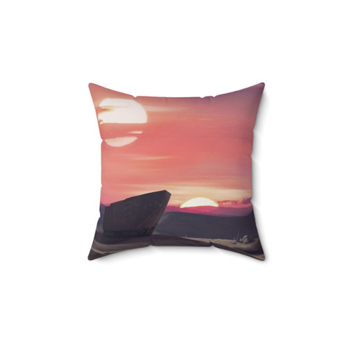 Desert Planet Sci-Fi Throw Pillow