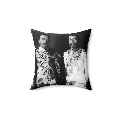Tsar Nicholas II and King George V Royal Cousins Pillow