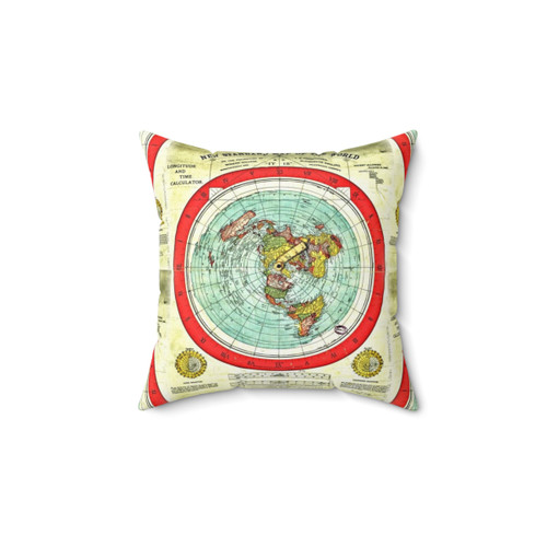 Gleason 1892 Flat Earth Map Pillow