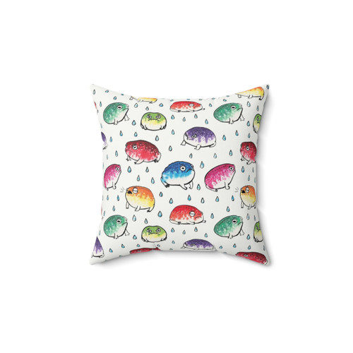 Colorful Rain Frogs Decorative Pillow
