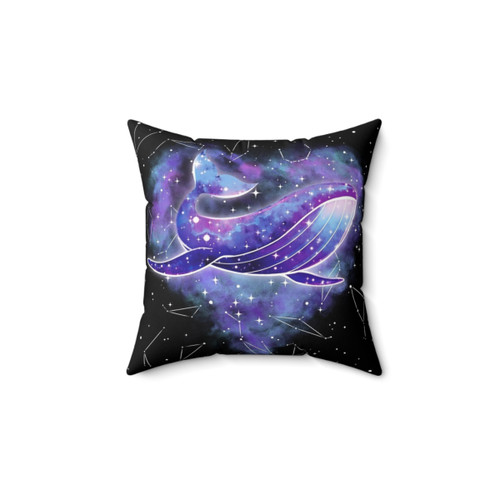 Galaxy Space Whale Heart Pillow
