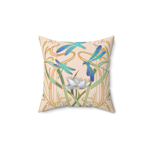 Art Nouveau Dragonflies Blush Pillow